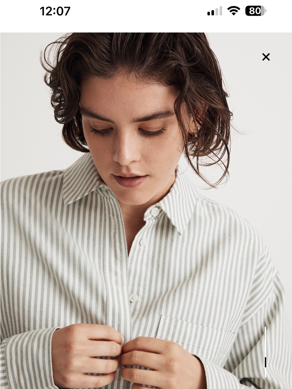 Madewell The Signature Oxford Crop shirt Size XL